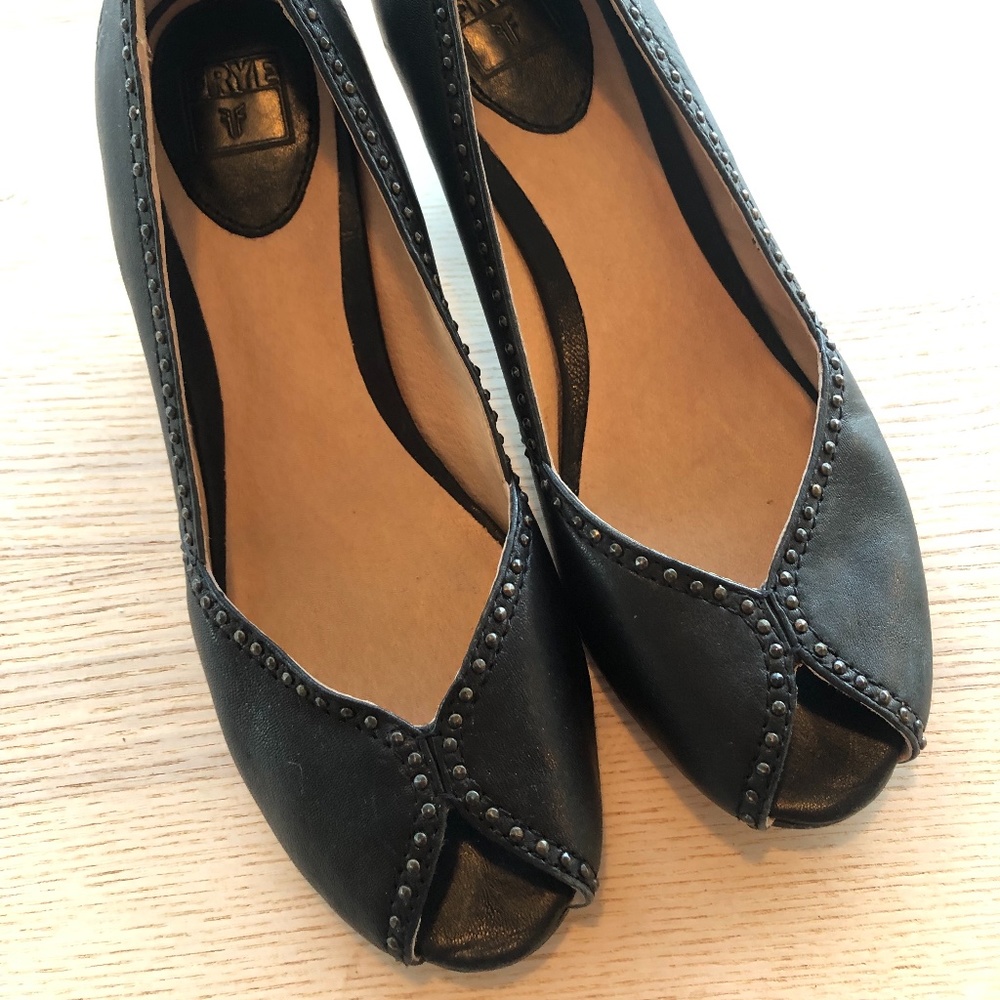 Frye black heel - size 8